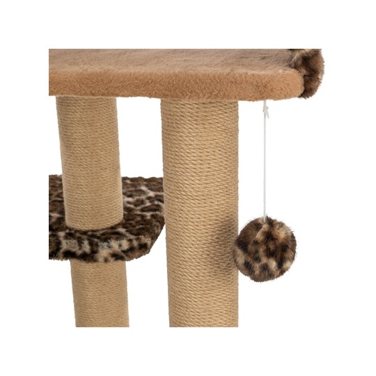 Trixie Krabpaal Leo Panterprint Ligplaats Met Boog Bruin