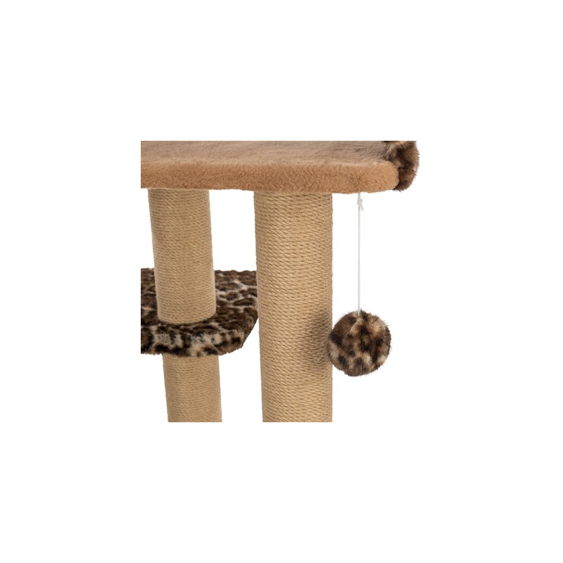 Trixie Krabpaal Leo Panterprint Ligplaats Met Boog Bruin