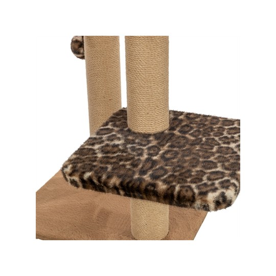 Trixie Krabpaal Leo Panterprint Ligplaats Met Boog Bruin