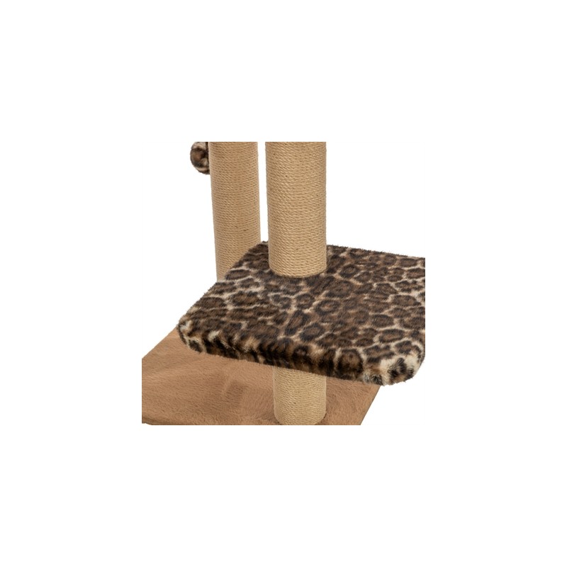 Trixie Krabpaal Leo Panterprint Ligplaats Met Boog Bruin