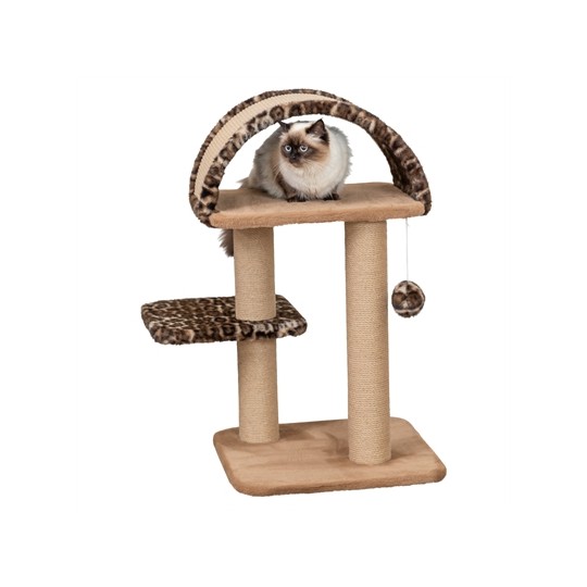 Trixie Krabpaal Leo Panterprint Ligplaats Met Boog Bruin