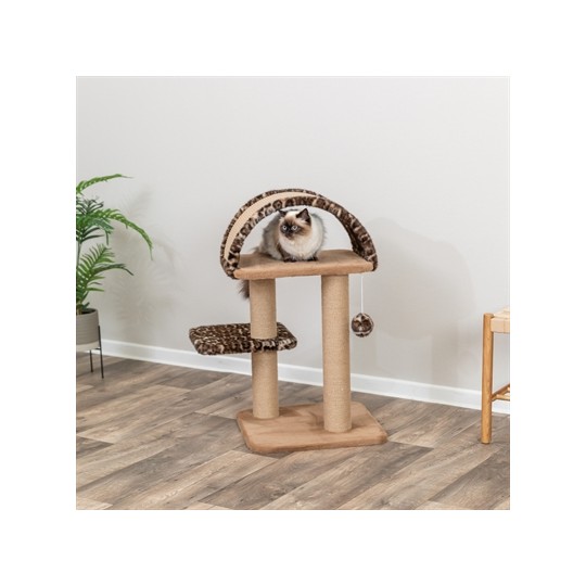 Trixie Krabpaal Leo Panterprint Ligplaats Met Boog Bruin