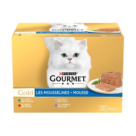 Gourmet Gold Mousse Mixed Konijn / Rund / Kalf / Lam