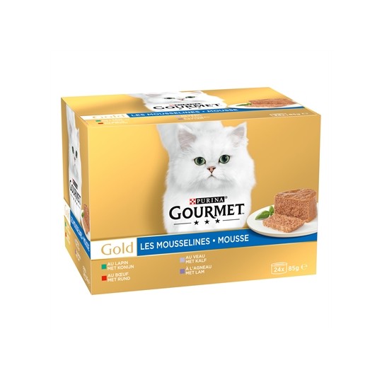 Gourmet Gold Mousse Mixed Konijn / Rund / Kalf / Lam