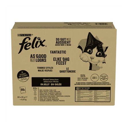 Felix Pouch Elke Dag Feest In Gelei Tonijn / Kabeljauw / Rund / Kip