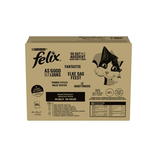 Felix Pouch Elke Dag Feest In Gelei Tonijn / Kabeljauw / Rund / Kip