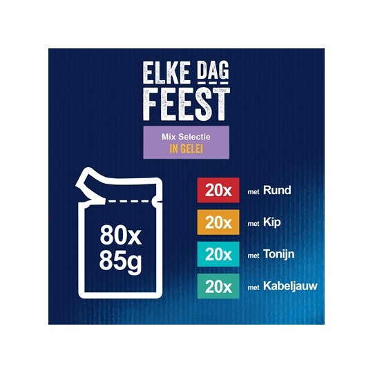 Felix Pouch Elke Dag Feest In Gelei Tonijn / Kabeljauw / Rund / Kip