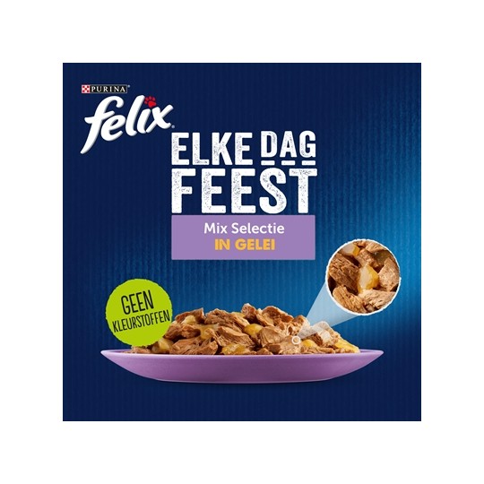 Felix Pouch Elke Dag Feest In Gelei Tonijn / Kabeljauw / Rund / Kip