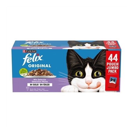 Felix Pouch Original In Gelei Mix Box Rund / Kip / Tonijn / Zalm