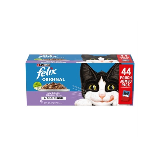 Felix Pouch Original In Gelei Mix Box Rund / Kip / Tonijn / Zalm