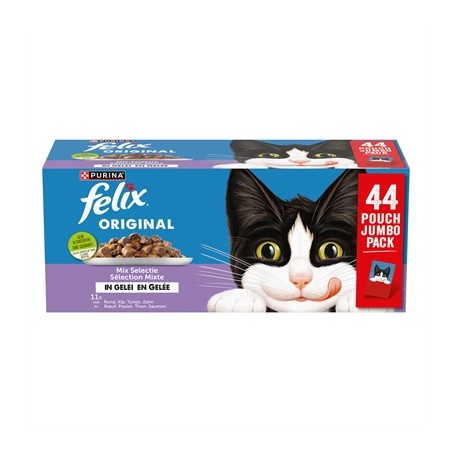 Felix Pouch Original In Gelei Mix Box Rund / Kip / Tonijn / Zalm