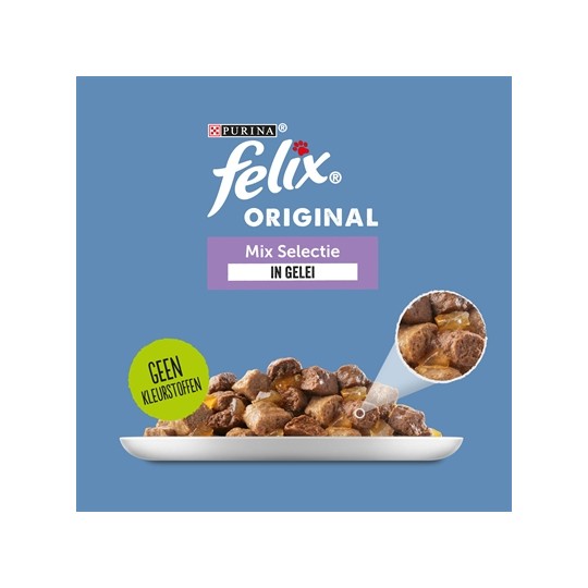 Felix Pouch Original In Gelei Mix Box Rund / Kip / Tonijn / Zalm