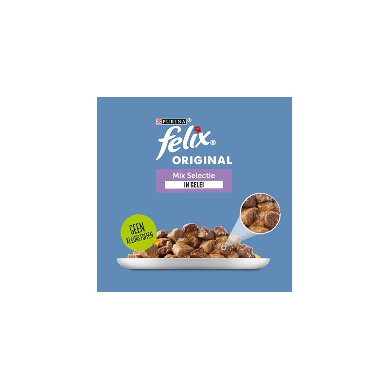 Felix Pouch Original In Gelei Mix Box Rund / Kip / Tonijn / Zalm