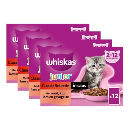 Whiskas Multipack Pouch Junior Classic Selectie Vlees In Saus