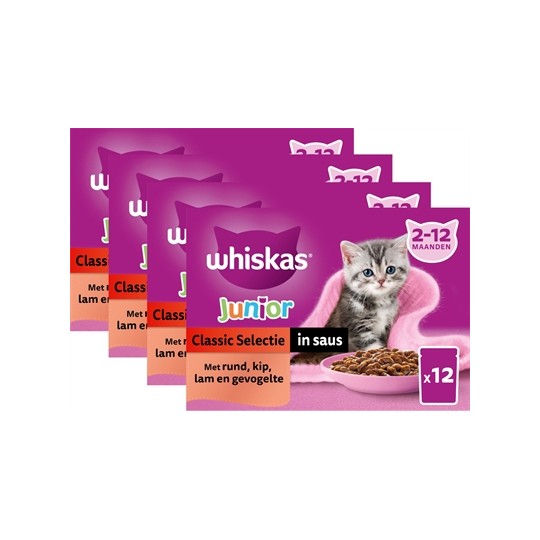 Whiskas Multipack Pouch Junior Classic Selectie Vlees In Saus