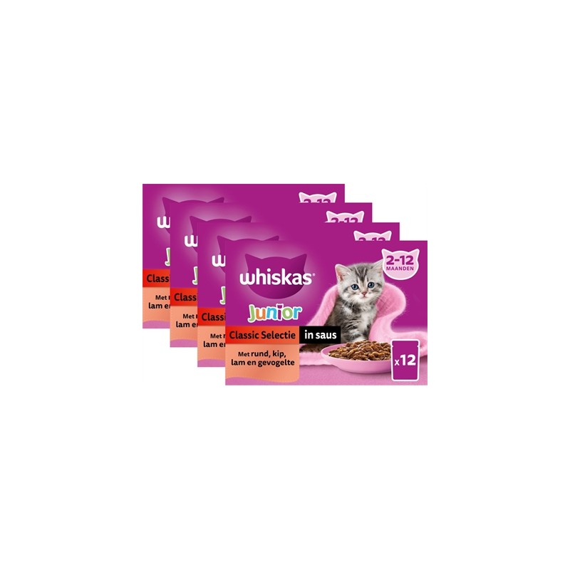 Whiskas Multipack Pouch Junior Classic Selectie Vlees In Saus