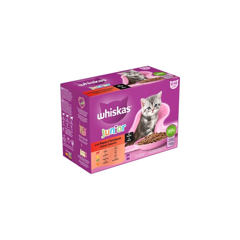 Whiskas Multipack Pouch Junior Classic Selectie Vlees In Saus