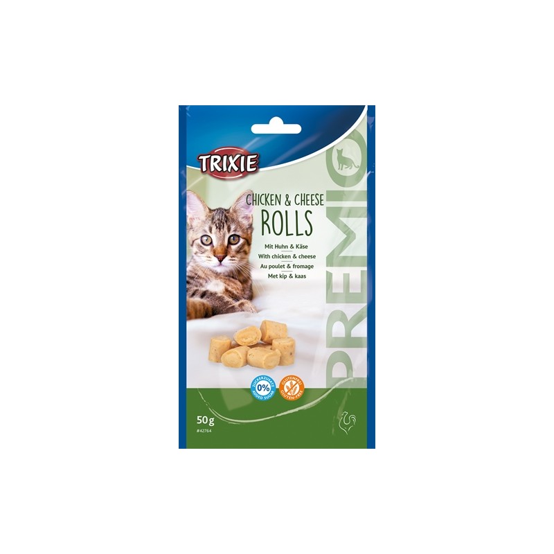 Trixie Premio Kip & Kaas Rolletjes Voor Katten Glutenvrij