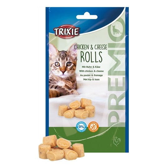 Trixie Premio Kip & Kaas Rolletjes Voor Katten Glutenvrij