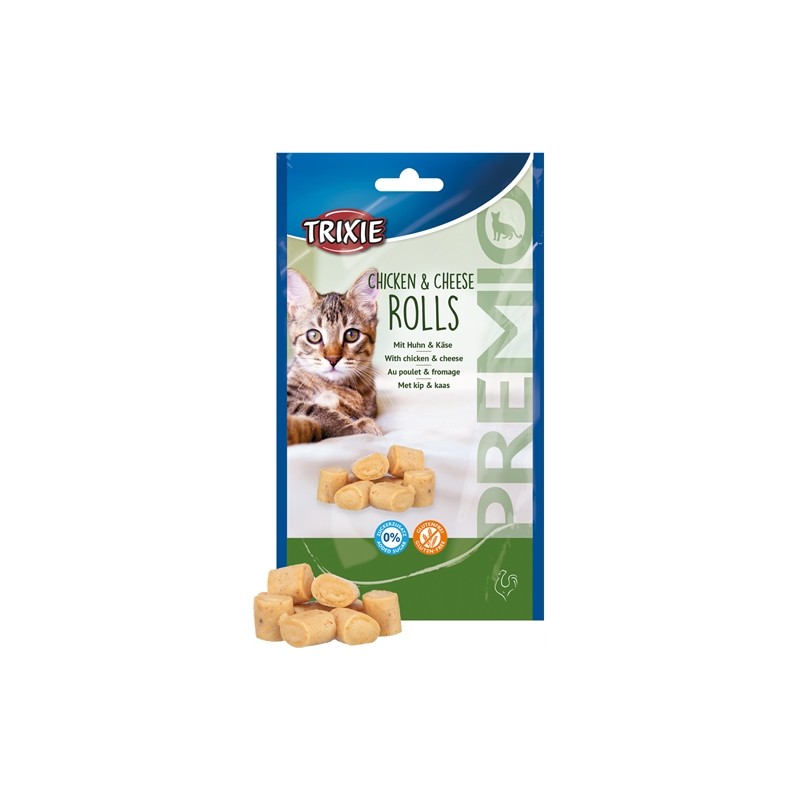 Trixie Premio Kip & Kaas Rolletjes Voor Katten Glutenvrij
