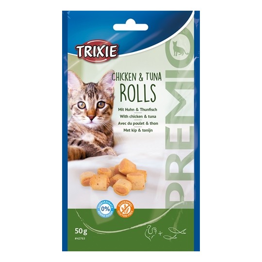 Trixie Premio Kip & Tonijn Rolletjes Voor Katten Glutenvrij