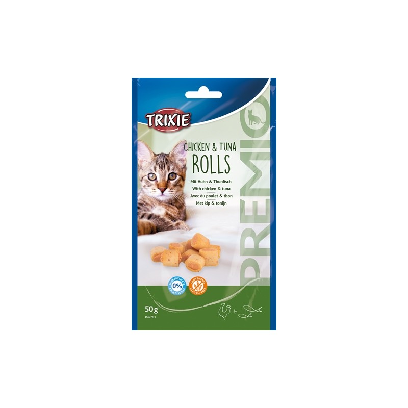 Trixie Premio Kip & Tonijn Rolletjes Voor Katten Glutenvrij