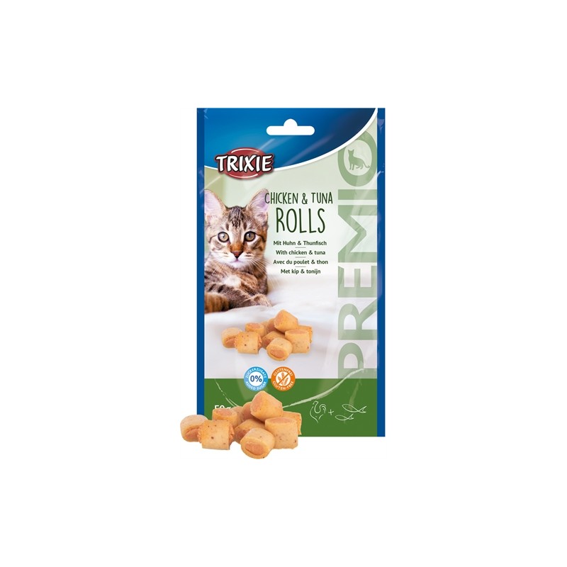 Trixie Premio Kip & Tonijn Rolletjes Voor Katten Glutenvrij