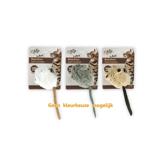 Afp Wooly Mouse Lamswol Met Piep En Catnip Assorti