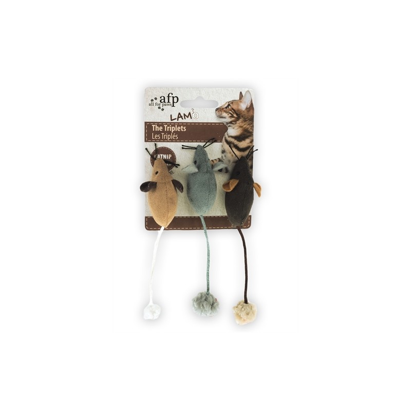 Afp Muis The Triplets Lamswol Met Catnip Assorti