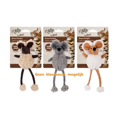 Afp Mouse Dangler Lamswol Met Catnip Assorti