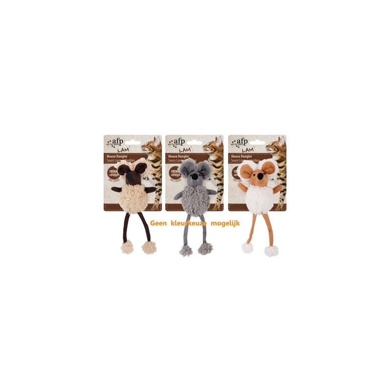 Afp Mouse Dangler Lamswol Met Catnip Assorti