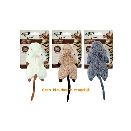 Afp Jumbo Muis Crinkle Lamswol Met Catnip Assorti