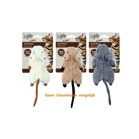 Afp Jumbo Muis Crinkle Lamswol Met Catnip Assorti