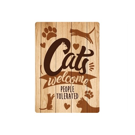 Plenty Gifts Waakbord Blik Cats Welcome People Tolerated