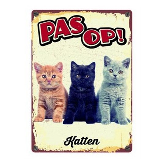 Plenty Gifts Waakbord Blik Katten