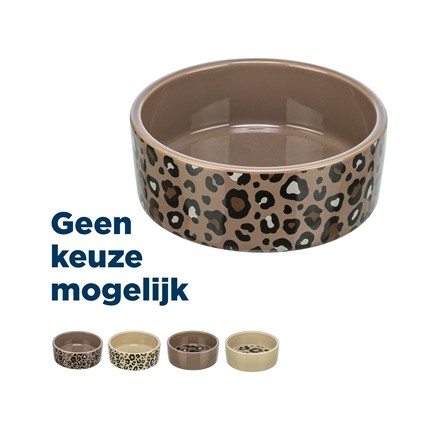 Trixie Voerbak / Drinkbak Leo Kat Keramiek Panterprint Assorti