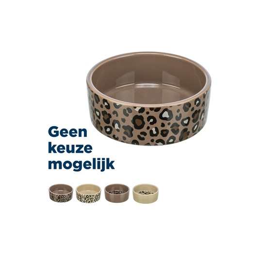 Trixie Voerbak / Drinkbak Leo Kat Keramiek Panterprint Assorti
