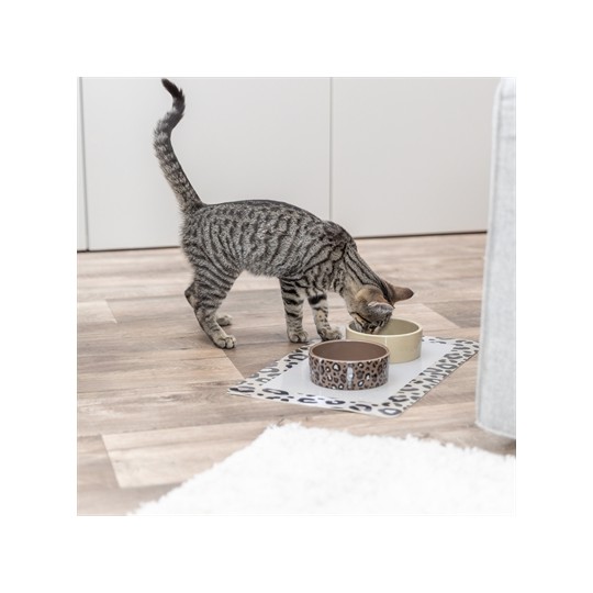 Trixie Voerbak / Drinkbak Leo Kat Keramiek Panterprint Assorti