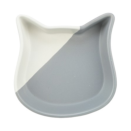 Trixie Voerbak Kat Kattenkop Keramiek Grijs / Wit