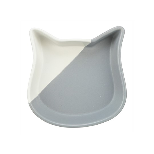 Trixie Voerbak Kat Kattenkop Keramiek Grijs / Wit
