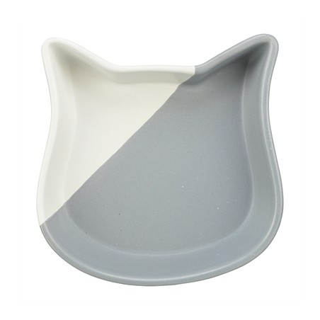 Trixie Voerbak Kat Kattenkop Keramiek Grijs / Wit