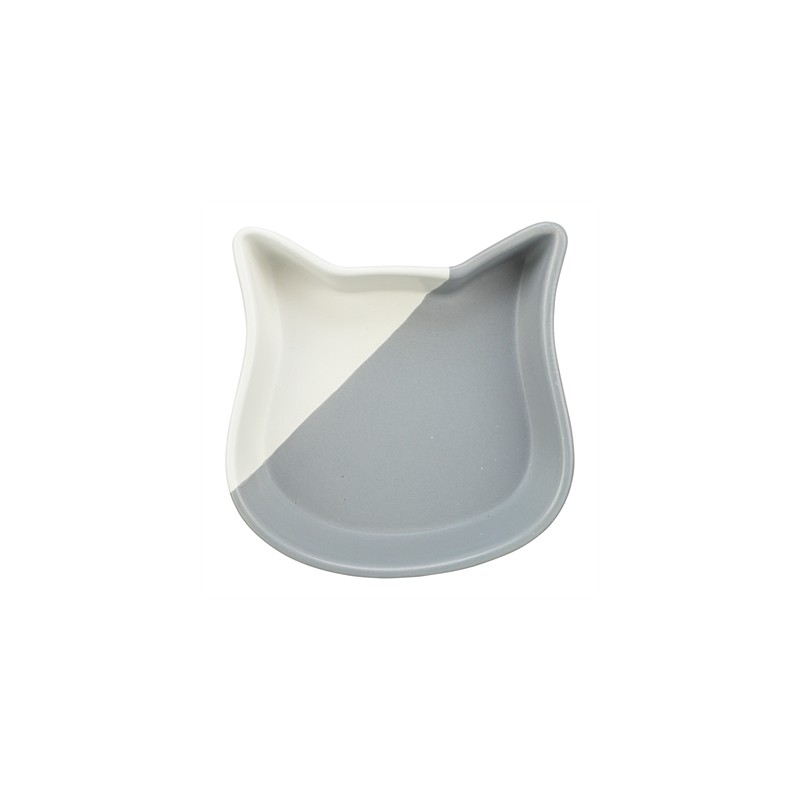 Trixie Voerbak Kat Kattenkop Keramiek Grijs / Wit