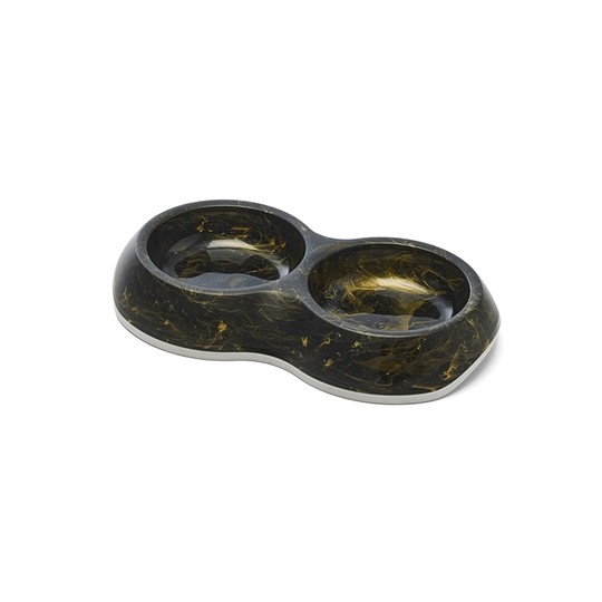 Savic Voerbak Delice Dubbel Marble Zwart / Goud