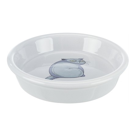 Trixie Voerbak / Waterbak Boze Kat Grijs