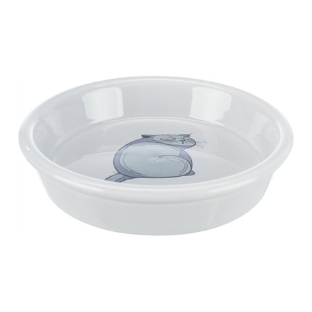 Trixie Voerbak / Waterbak Boze Kat Grijs