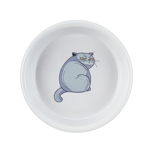 Trixie Voerbak / Waterbak Boze Kat Grijs