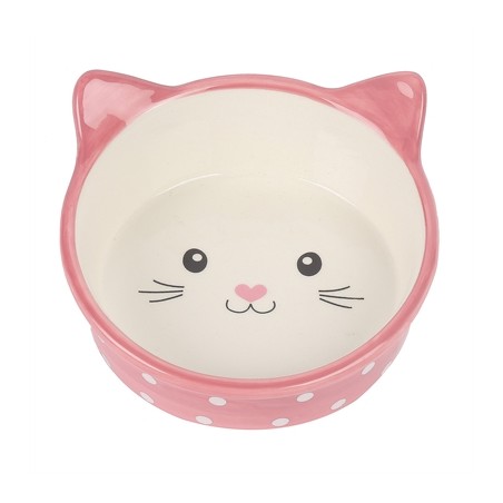 Happy Pet Voerbak Kat Polka Roze / Creme