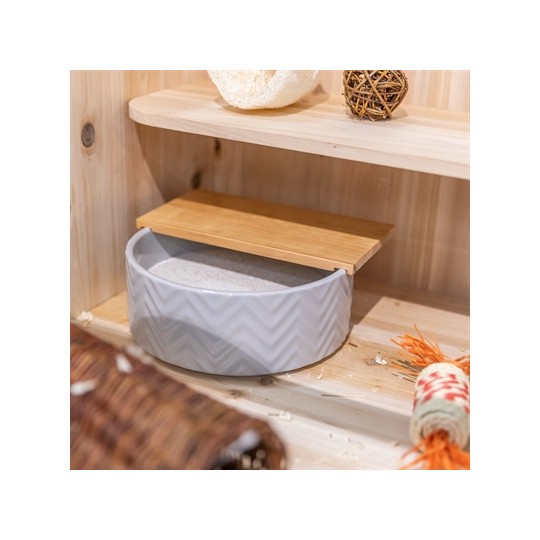 Trixie Zandbad Met Platform Degoes / Hamsters Keramiek / Hout