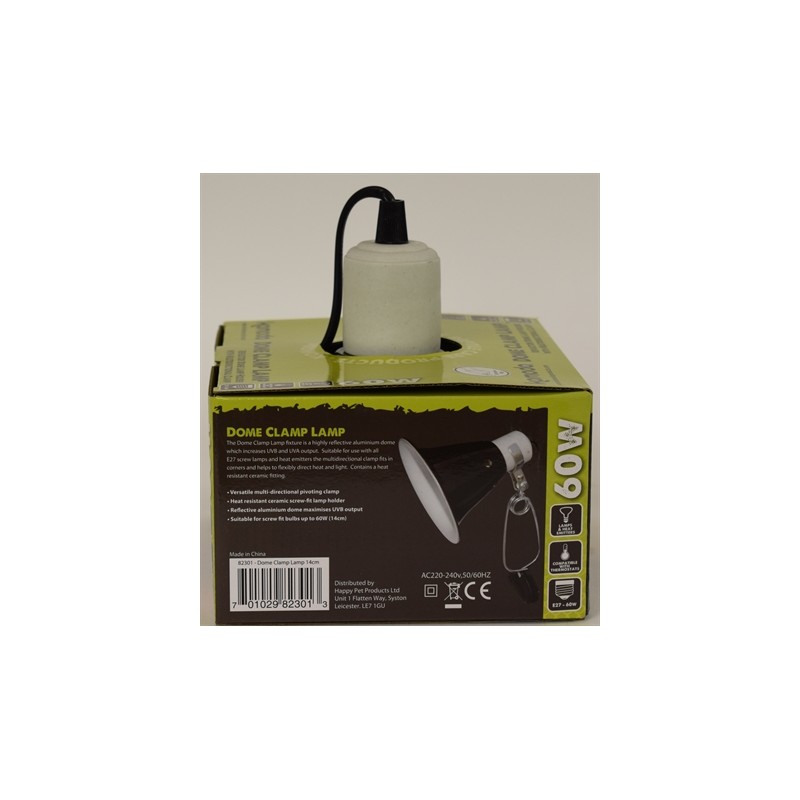 Komodo Black Dome Clamp Lamp Fixture