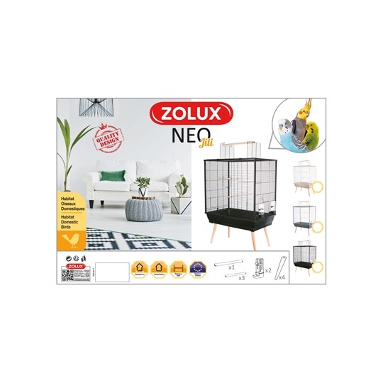 Zolux Vogelkooi Neo Jili Zwart
